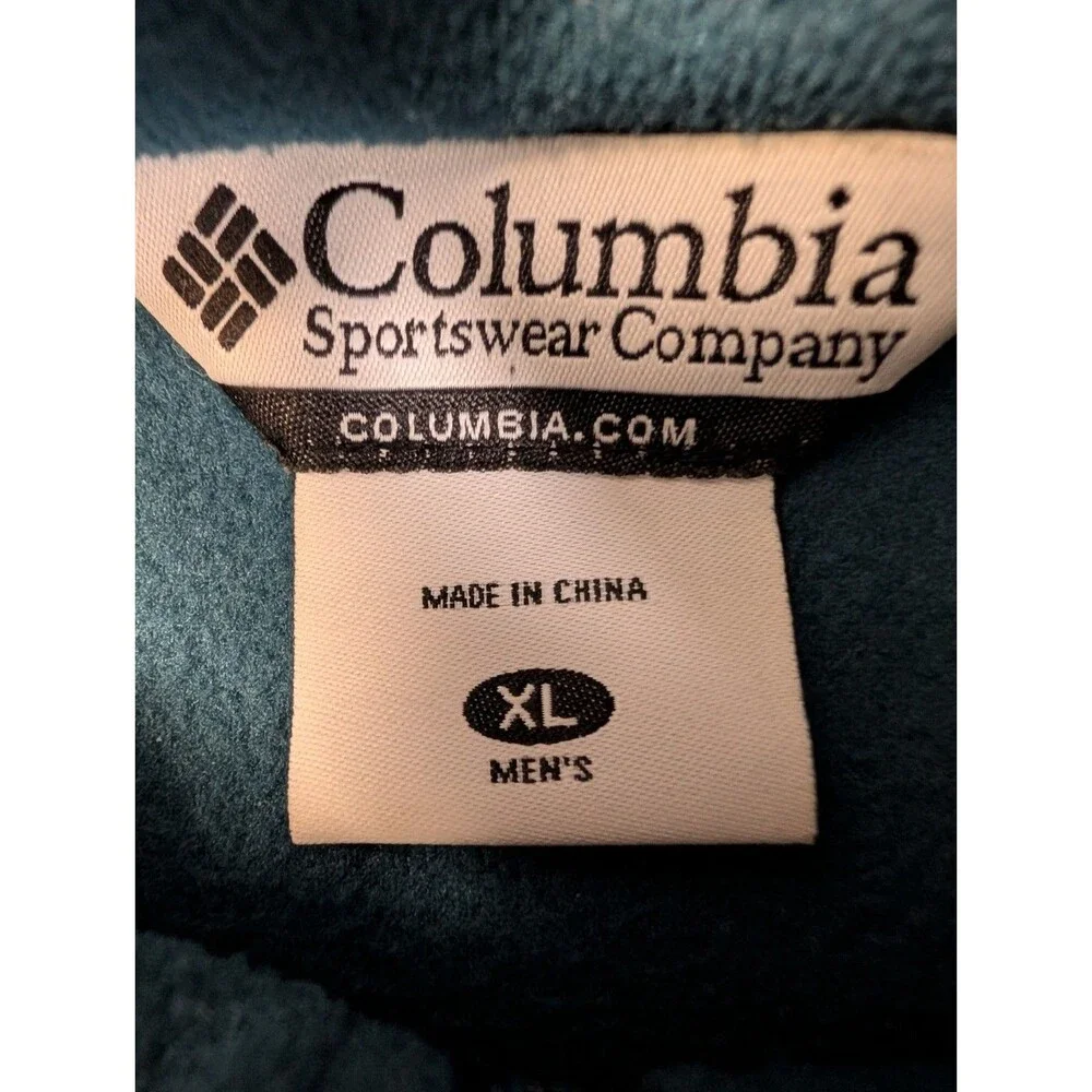 Columbia Men's Blue Quarter-Zip Fleece Pullover Outdoor Activewear Jacket Sz XL